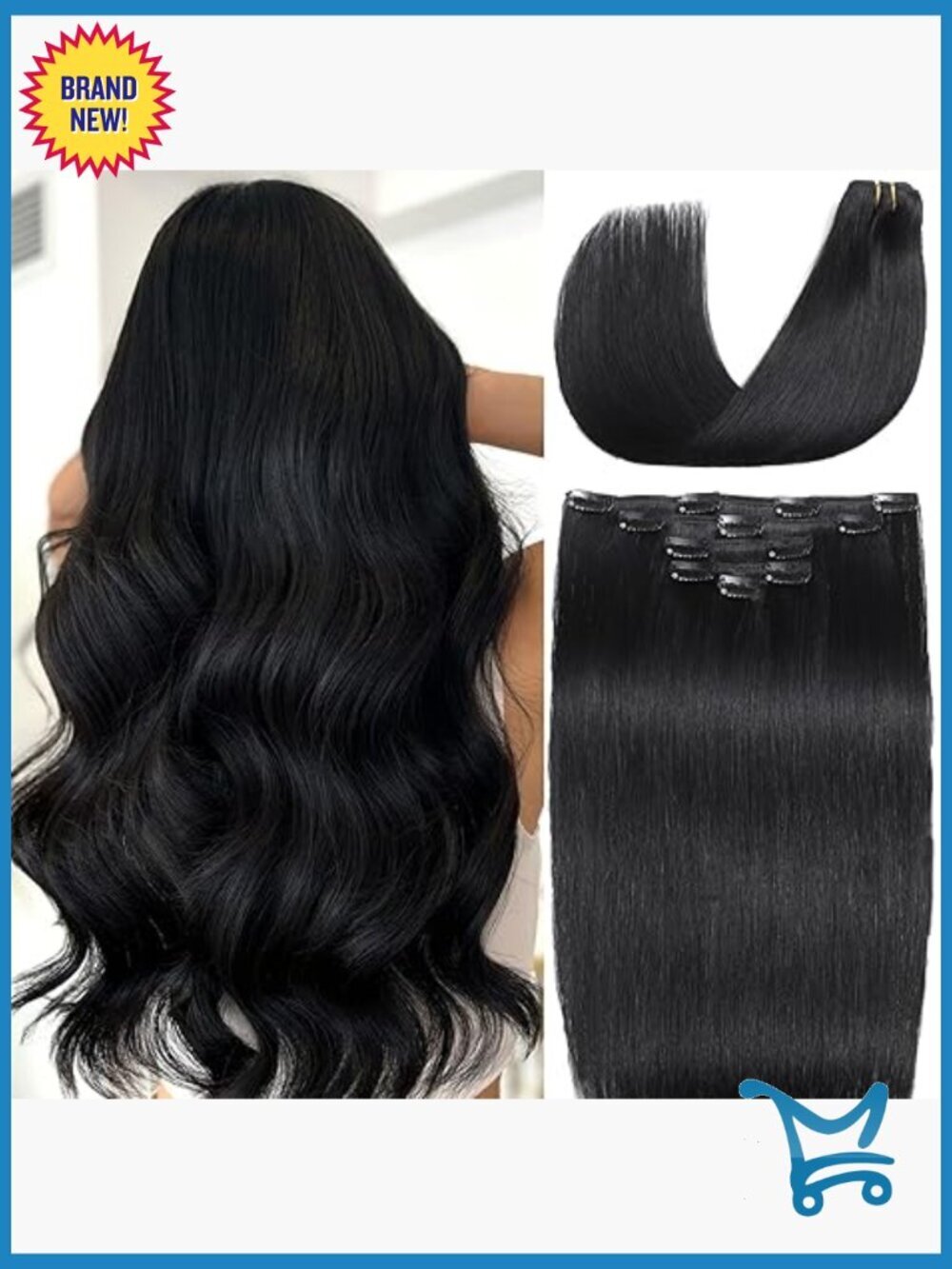 Clip In Hair Extensions Real Human Hair 14 Inch Silky Straight 80g Double Weft